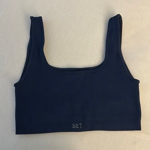 Set Active blue box cut bra. Size M